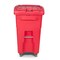 Toter 64 Gal. Red Hazardous Waste Caster Trash Can with Wheels and Lid Lock RMC64 - alternate 3